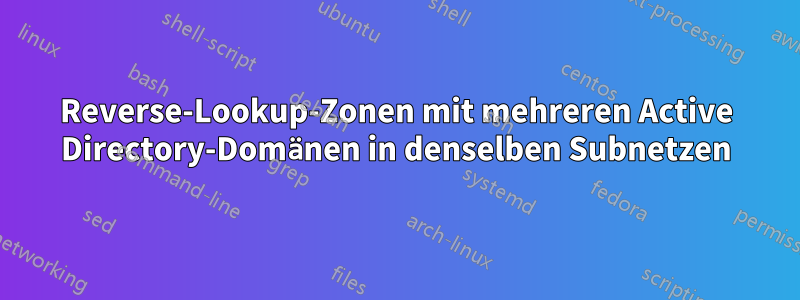 Reverse-Lookup-Zonen mit mehreren Active Directory-Domänen in denselben Subnetzen