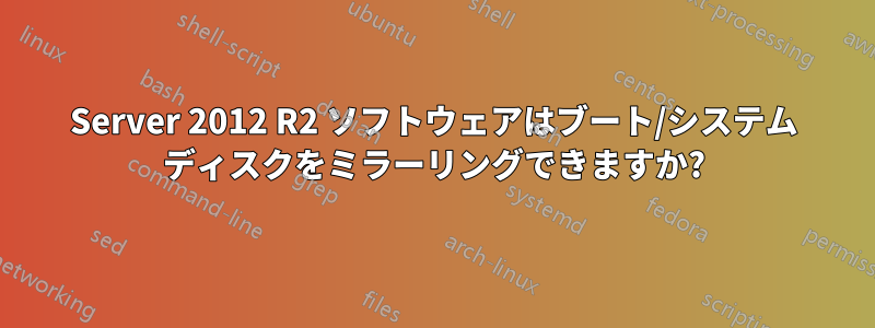 Server 2012 R2 ソフトウェアはブート/システム ディスクをミラーリングできますか?