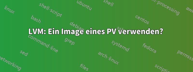 LVM: Ein Image eines PV verwenden?