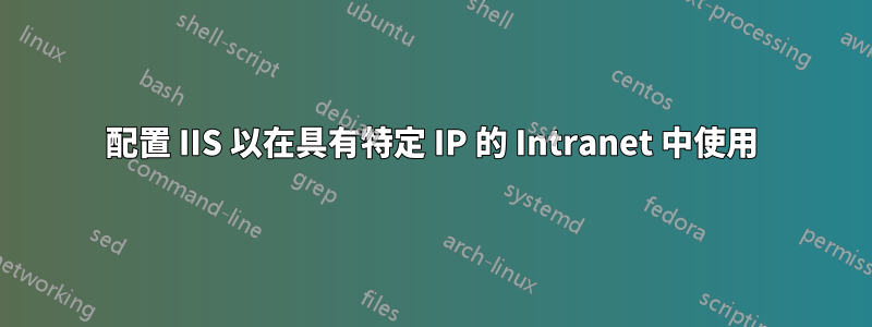 配置 IIS 以在具有特定 IP 的 Intranet 中使用