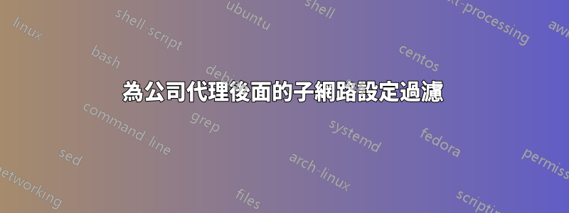 為公司代理後面的子網路設定過濾