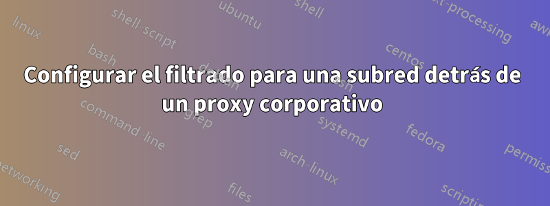 Configurar el filtrado para una subred detrás de un proxy corporativo