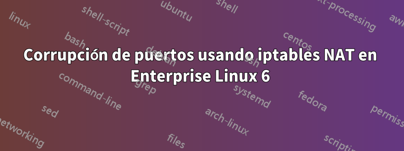 Corrupción de puertos usando iptables NAT en Enterprise Linux 6