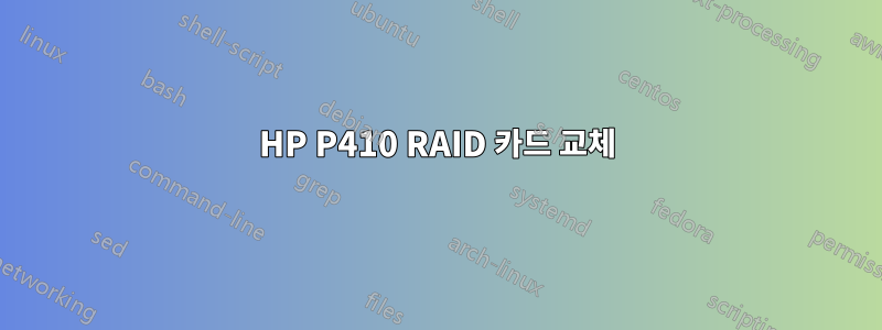 HP P410 RAID 카드 교체