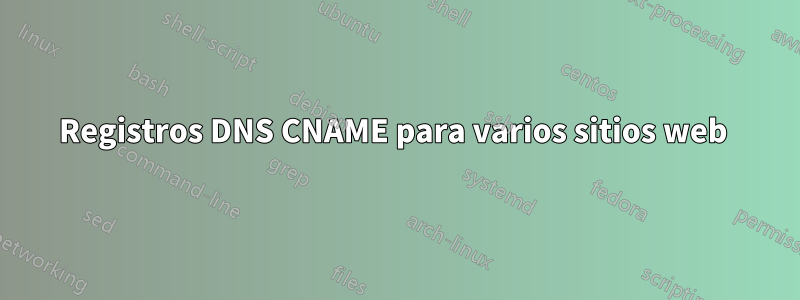 Registros DNS CNAME para varios sitios web