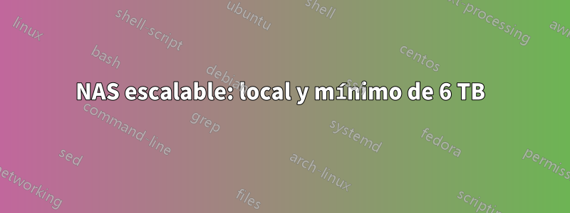 NAS escalable: local y mínimo de 6 TB 