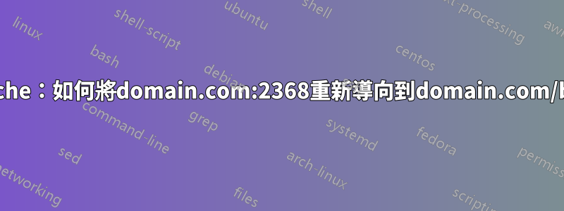 Apache：如何將domain.com:2368重新導向到domain.com/blog