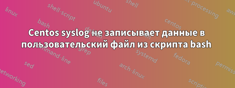 Centos syslog не записывает данные в пользовательский файл из скрипта bash