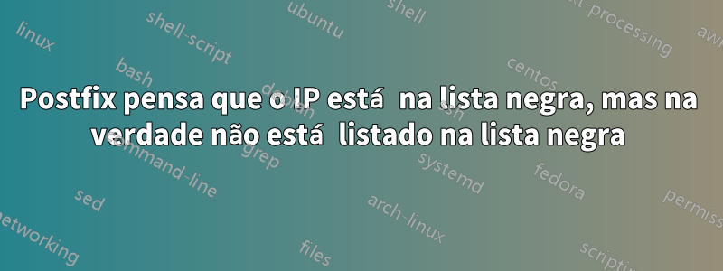 Postfix pensa que o IP está na lista negra, mas na verdade não está listado na lista negra
