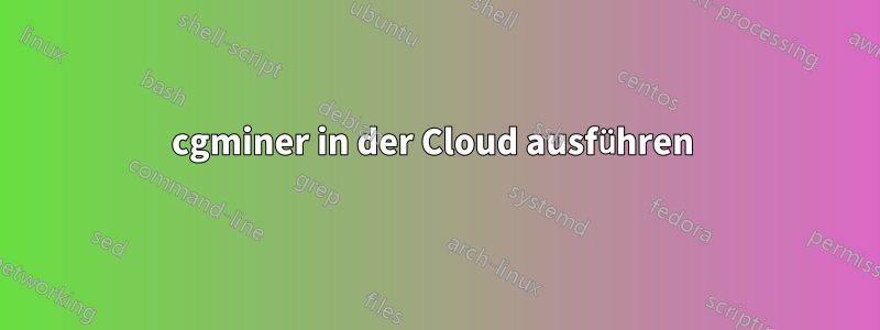 cgminer in der Cloud ausführen 