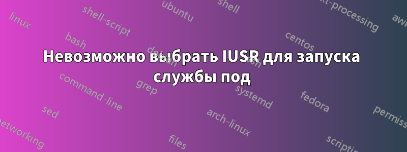 Невозможно выбрать IUSR для запуска службы под
