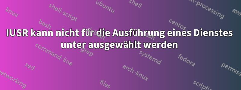 IUSR kann nicht für die Ausführung eines Dienstes unter ausgewählt werden