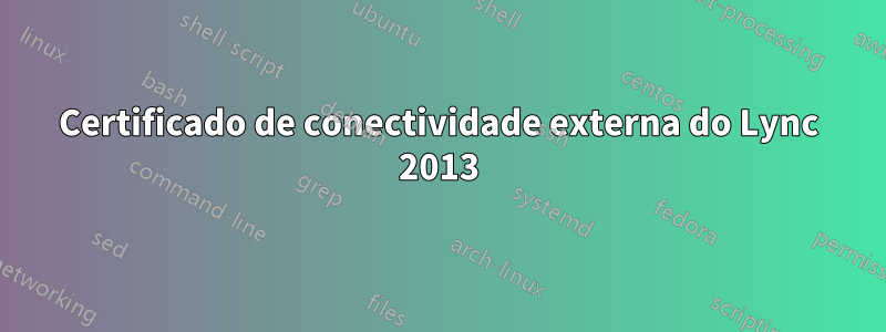 Certificado de conectividade externa do Lync 2013