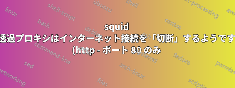 squid 透過プロキシはインターネット接続を「切断」するようです (http - ポート 80 のみ)