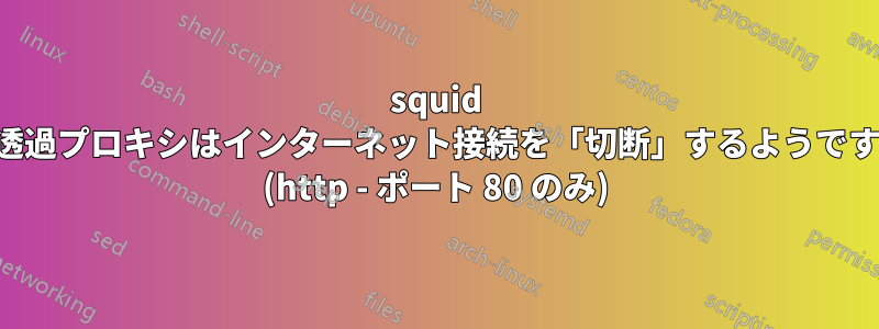squid 透過プロキシはインターネット接続を「切断」するようです (http - ポート 80 のみ)