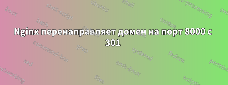 Nginx перенаправляет домен на порт 8000 с 301