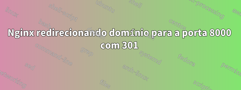 Nginx redirecionando domínio para a porta 8000 com 301