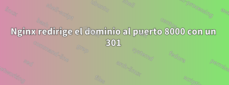 Nginx redirige el dominio al puerto 8000 con un 301