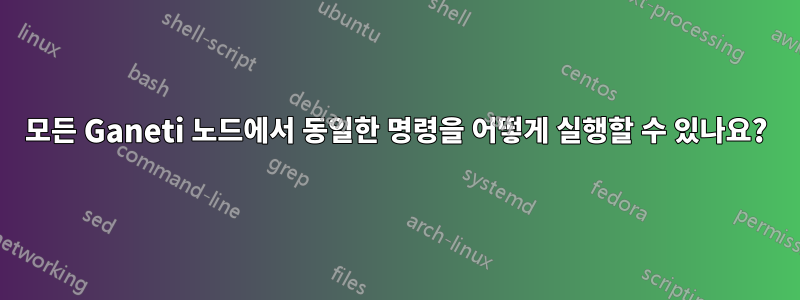 모든 Ganeti 노드에서 동일한 명령을 어떻게 실행할 수 있나요?