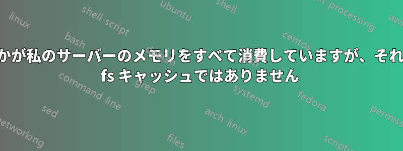 何かが私のサーバーのメモリをすべて消費していますが、それは fs キャッシュではありません
