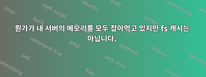 뭔가가 내 서버의 메모리를 모두 잡아먹고 있지만 fs 캐시는 아닙니다.