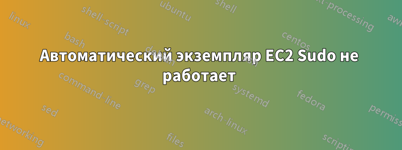 Автоматический экземпляр EC2 Sudo не работает