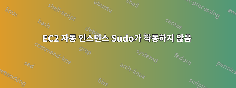 EC2 자동 인스턴스 Sudo가 작동하지 않음