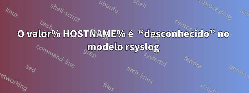 O valor% HOSTNAME% é “desconhecido” no modelo rsyslog