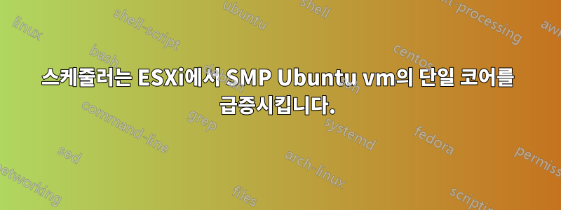 스케줄러는 ESXi에서 SMP Ubuntu vm의 단일 코어를 급증시킵니다.