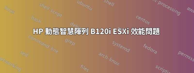 HP 動態智慧陣列 B120i ESXi 效能問​​題