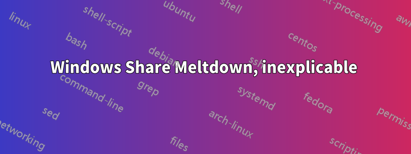 Windows Share Meltdown, inexplicable