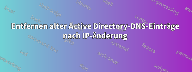 Entfernen alter Active Directory-DNS-Einträge nach IP-Änderung