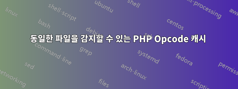 동일한 파일을 감지할 수 있는 PHP Opcode 캐시