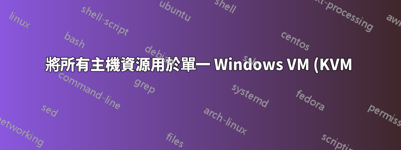 將所有主機資源用於單一 Windows VM (KVM) - 如何提高效能
