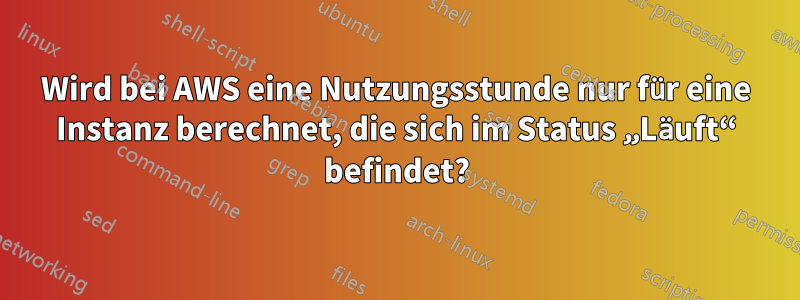 Wird bei AWS eine Nutzungsstunde nur für eine Instanz berechnet, die sich im Status „Läuft“ befindet?