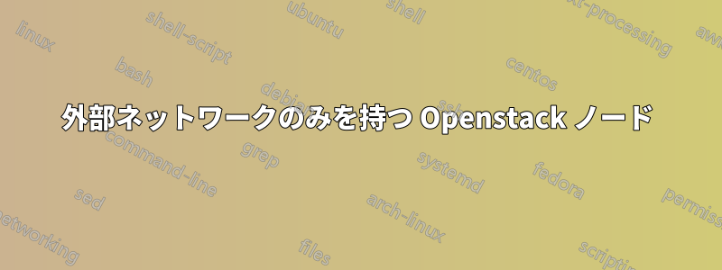 外部ネットワークのみを持つ Openstack ノード