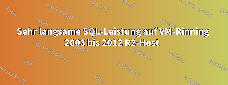 Sehr langsame SQL-Leistung auf VM-Rinning 2003 bis 2012 R2-Host 