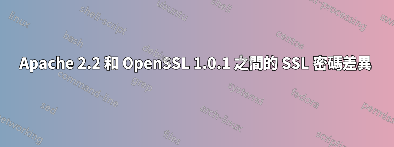 Apache 2.2 和 OpenSSL 1.0.1 之間的 SSL 密碼差異
