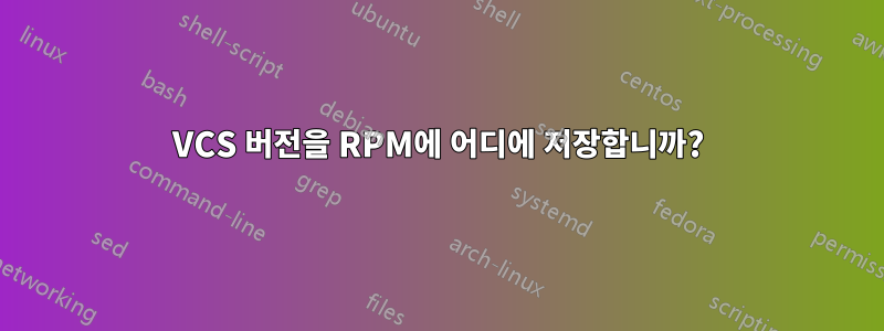 VCS 버전을 RPM에 어디에 저장합니까?