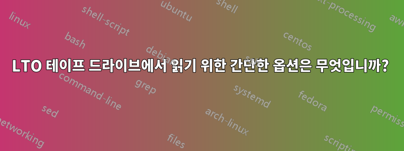 LTO 테이프 드라이브에서 읽기 위한 간단한 옵션은 무엇입니까?