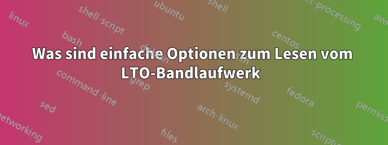 Was sind einfache Optionen zum Lesen vom LTO-Bandlaufwerk 