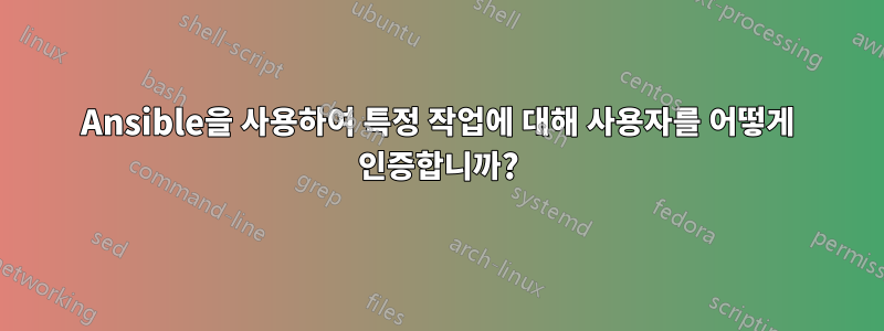 Ansible을 사용하여 특정 작업에 대해 사용자를 어떻게 인증합니까?