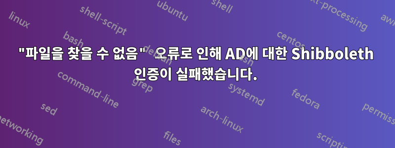 "파일을 찾을 수 없음" 오류로 인해 AD에 대한 Shibboleth 인증이 실패했습니다.