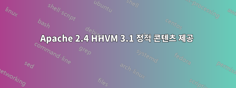 Apache 2.4 HHVM 3.1 정적 콘텐츠 제공
