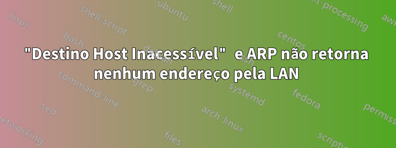 "Destino Host Inacessível" e ARP não retorna nenhum endereço pela LAN
