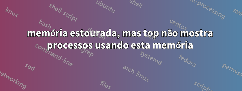 memória estourada, mas top não mostra processos usando esta memória