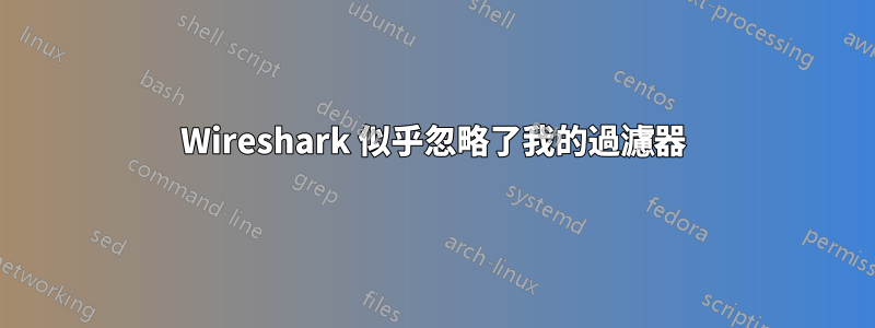 Wireshark 似乎忽略了我的過濾器