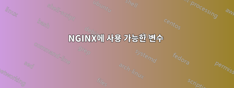 NGINX에 사용 가능한 변수