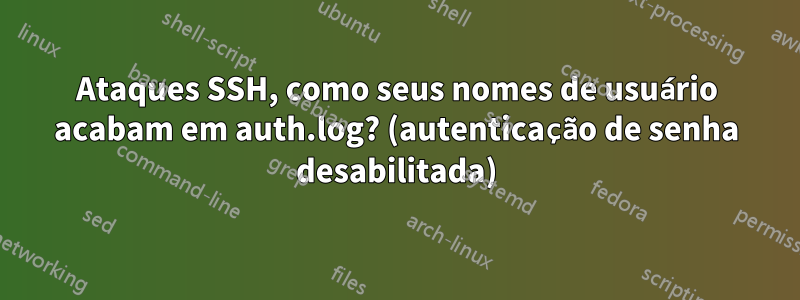 Ataques SSH, como seus nomes de usuário acabam em auth.log? (autenticação de senha desabilitada)