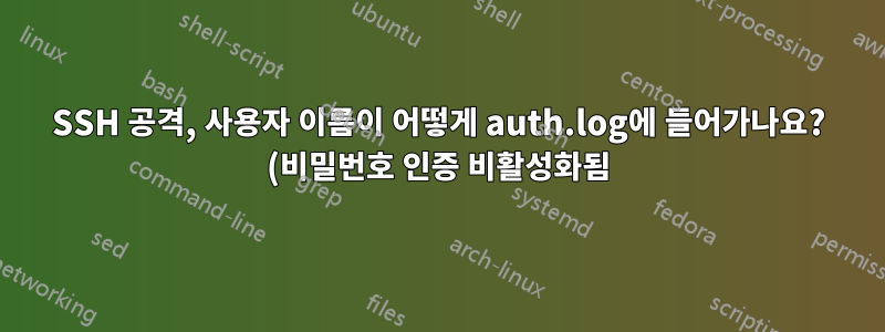 SSH 공격, 사용자 이름이 어떻게 auth.log에 들어가나요? (비밀번호 인증 비활성화됨)